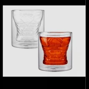 2 DC Comics Justice League Superman Body Double Layer Glass Heat Resistant Cups